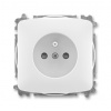 Zásuvka jednonásobná s ochranným kolíkem, s clonkami, bílá, ABB, Tango