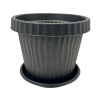 BAMA Set květináč a miska ONDA, 50 a 40cm, černá