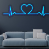 LED neon - Srdce EKG 80x25cm Farba neónu: 14 Ľadovo modrá, Orez neónu: Cut to Shape (výrez do tvaru)