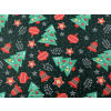 Stoklasa Vánoční bavlněná látka / plátno stromečky METRÁŽ - (CH21) zelená tmavá