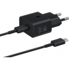 Nabíjačka Samsung EP-T2510XBEGEU 25W SFC GaN s káblom USB-C - čierna