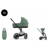 Cybex Platinum CYBEX e-Priam Set + Platinum Footmuff leaf green 2025 chrome with black details