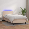 vidaXL Boxspring posteľ matrac a LED kapučínová 100x200 cm umelá koža