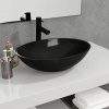 zahrada-XL Umývadlo sklo 50x37x14 cm čierne 345249