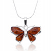 MOTÝĽ STRIEBORNÝ NÁHRDELNÍK S JANTÁROM (MOTÝĽ STRIEBORNÝ NÁHRDELNÍK S JANTÁROM)