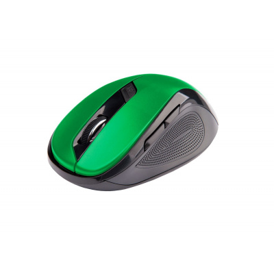 Myš C-TECH WLM-02, čierno-zelená, bezdrôtová, 1600DPI, 6 tlačidiel, USB nano prijímač WLM-02G