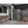 Sprchový kút Lusso Slim Black obdĺžnik posuvný 140x100 cm, číre sklo