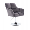 LuxuryForm DESIGN Kozmetické kreslo AMALFI VELUR na striebornom tanieri - tmavo šedé