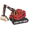 Woodcraft Dřevěné 3D puzzle Rypadlo červená