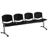 Alba CR Plastová lavica ISO, 4-sedadlo - chrómované nohy, čierna