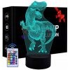Nočná lampa do detskej izby - 3D dinosaurus LED nočná lampa 7 USB/batérie + diaľkové ovládanie (3D dinosaurus LED nočná lampa 7 USB/batérie + diaľkové ovládanie)