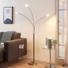 Lindby LED stojacia lampa Anea, 168 cm, 3 svetlá, niklová farba - 9621693