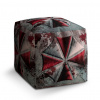 Czech Print s.r.o. Taburet Cube Resident Evil Umbrella Co. Steel, sivá / červená