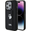 Karl Lagerfeld Gripstand Saffiano Choupette Pins puzdro pre iPhone 15 Pro Max - čierne (Karl Lagerfeld Gripstand Saffiano Choupette Pins puzdro pre iPhone 15 Pro Max - čierne)