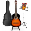 Max SoloJam Westernová akustická gitara so stojanom na noty a gitaru – Farba Sunburst