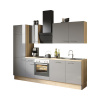 Kuchynská linka Optifit Jonte984 270 cm farba čela antracitová lesk farba korpusu dub divý matný