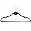 Vešiaky na oblečenie ROXI zamatové, čierne (10 ks)