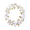Kovový vianočný adventný veniec zlatá/biela Ø 36x3,5 cm