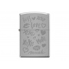 zapalovač Zippo Love broušený chrom