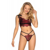 Romantický set Redessia top & thong - Obsessive L/XL červená
