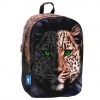 Animal Planet zaoblená školská taška, batoh so vzorom leoparda 32x15x45cm