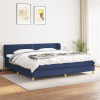 vidaXL Boxspring posteľ s matracom modrá 200x200 cm látka - Modrá - 9046-150815
