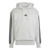 adidas Essentials Fleece 3-Stripes pánska mikina MedGrey/White XL