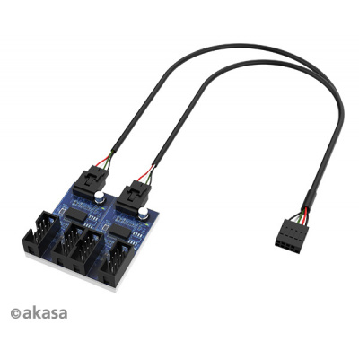 AKASA - USB 2.0 interní HUB 1-4 AK-CBUB64-30BK
