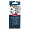 Liner, sada, 0,05 0,1 0,2 0,3 0,5 0,8 mm, DERWENT Line Marker, čierny