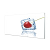 Sklenený obklad do kuchyne Kocka ľadu cherry 100x50 cm