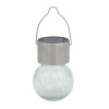 Lampa solárna GUĽA pr.6cm, v.9cm, 1LED, závesná, číra; nerez/sklo