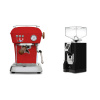 Ascaso Dream PID, Love Red + Eureka Mignon Bravo, CR black