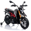 Beneo elektrická motorka Aprilia Dorsoduro 900 Licencované 12V batéria Eva mäkké kolesá 2 x 18W motor odpruženie kovový rám kovová vidlica pomocné kolieska sivá