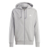 adidas Essentials French Terry 3-Stripes Zip pánska mikina grey heathr/wht XS