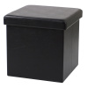 DOCHTMANN Taburetka skladacia, koženka, čierna 38 × 38 × 38 cm