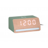 LED hodiny-budík 6078GR Karlsson s nabíječkou smartphonů 16cm