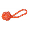 Hračka Lano s 1 uzlom - v tvare lopty 21 cm - oranžová