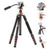 K&F Concept K&F Carbon Fiber Lightweight Camera Tripod s Hydraulic Video Tripod Head O255C4+FH-03