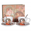 HOME ELEMENTS Porcelánová šálka a podšálka 2 x 250 ml, Mucha svetlý
