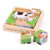 Bigjigs Toys Obrázkové kocky kubusy Zvieratká 9 kociek