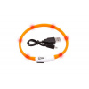 LED světelný obojek pro kočky oranžový obvod 20-35cm