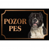 Americký bulteriér - Kovová tabuľka POZOR PES