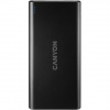 Canyon CNE-CPB1006B Powerbank, polymérová, 10.000 mAh, 2 x USB výstup, 2 x USB vstup (1xUSB-C), LED inikácia, čierna