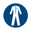 Značka Použite ochranný odev, ISO 7010, plast, 100 mm, 10 ks