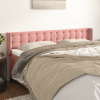 vidaXL Čelo postele so záhybmi ružový 203x16x78/88 cm zamat - Ružová - 163661-98088