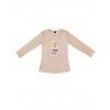 Dievčenské tričko BRAVE s dlhým rukávom - 110 - Béžová