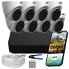 Sada IP kamier DVS vonkajšia, 8 kamier PoE 4K 8Mpx IP67 s mobilnou aplikáciou