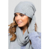 Kamea Šedá módna dámska zimná čiapka Kamea Saragossa, Veľkosť uni, Farba šedá