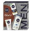 Nivea Men Keep it Calm Sensitive SPF15 pleťový krém 75 ml + Nivea Men Sensitive čistiaci gél 100 ml + Nivea Men Sensitive Bamboo Extract sprchový gél 250 ml, kozmetická sada pre mužov