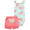 CARTER'S Set 2dielny body na ramienka, kraťasy Pink Watermelon dievča 24m
